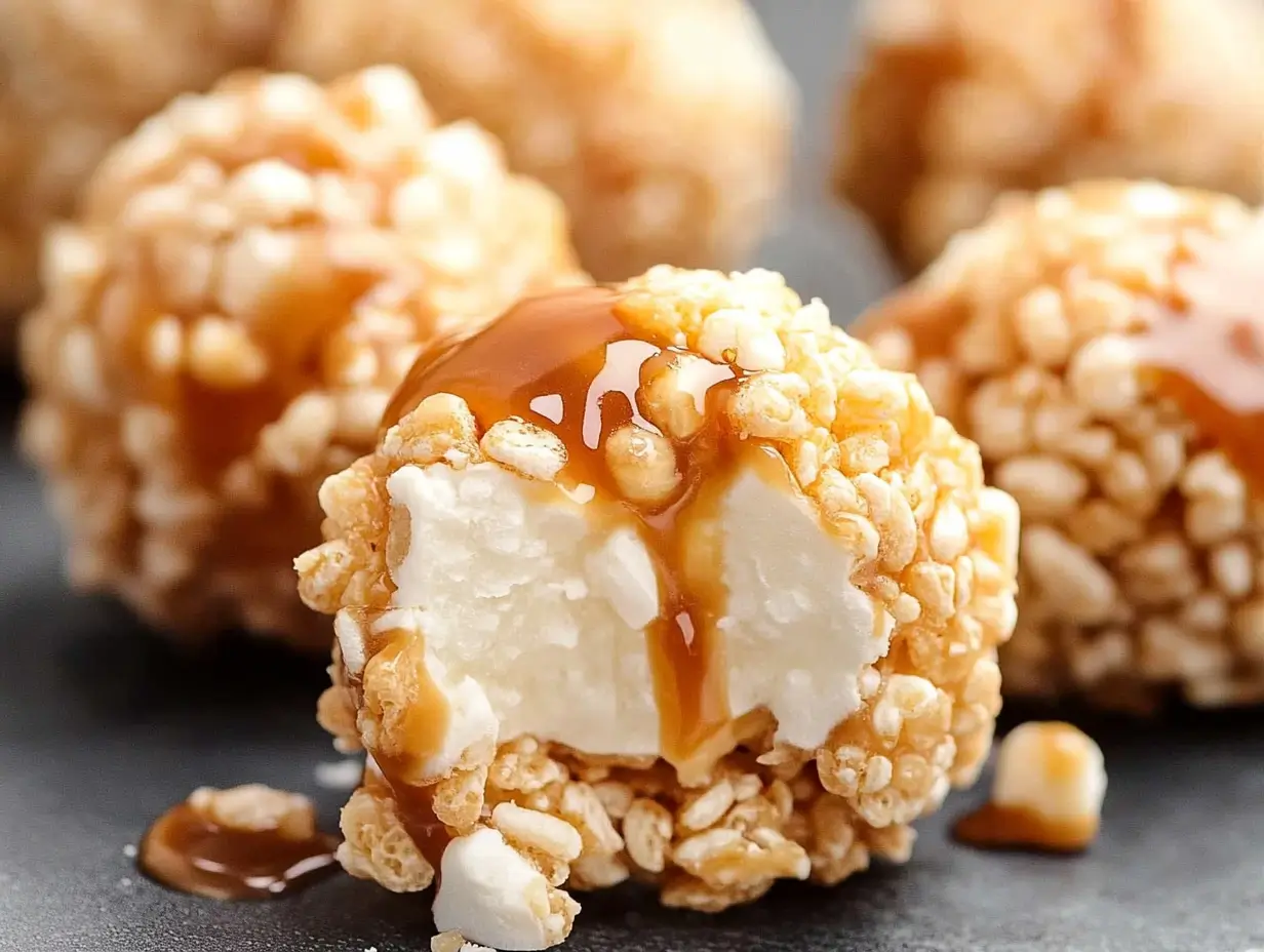 Delicious Caramel Marshmallow Rice Krispie Balls: A Fun No-Bake Treat